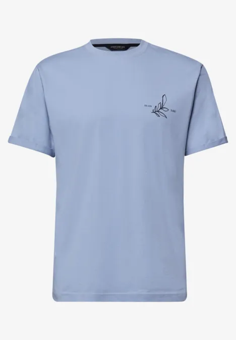 Koszulka z okrągłym dekoltem i nadrukiem z tyłu beach blue