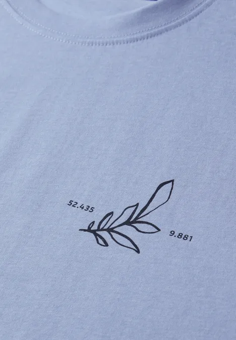 Koszulka z okrągłym dekoltem i nadrukiem z tyłu beach blue