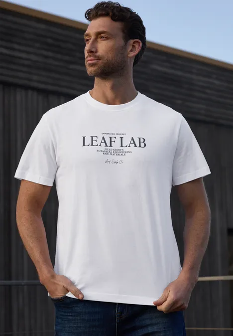 Shirt met ronde hals en borstprint bright white