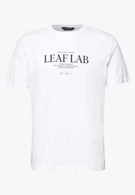 Shirt met ronde hals en borstprint bright white