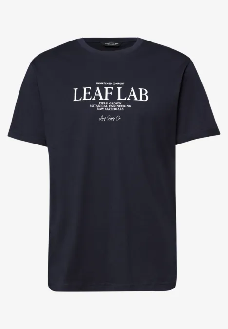 T-Shirt mit Rundhals und Chestprint dark ink blue