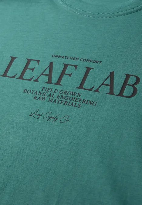 Shirt met ronde hals en borstprint caribbean green