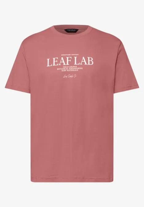 Shirt met ronde hals en borstprint sunrise red