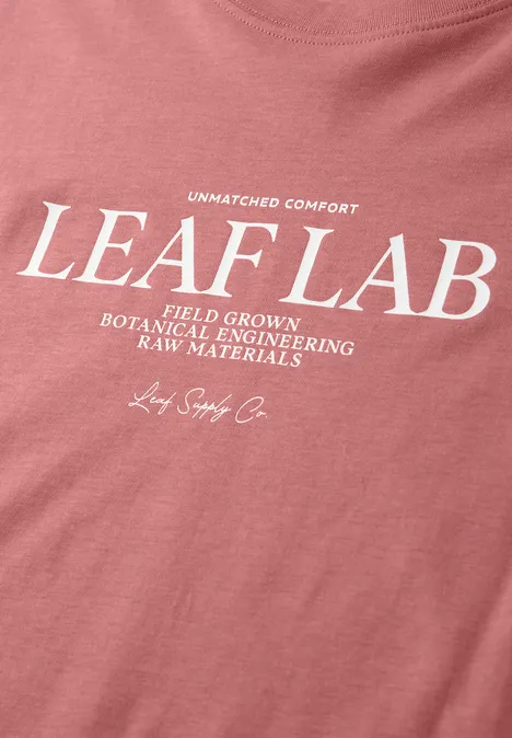 Shirt met ronde hals en borstprint sunrise red