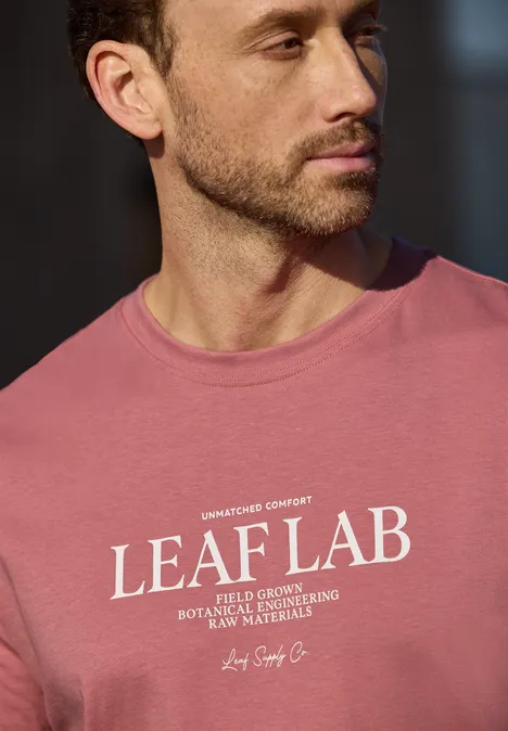 Shirt met ronde hals en borstprint sunrise red