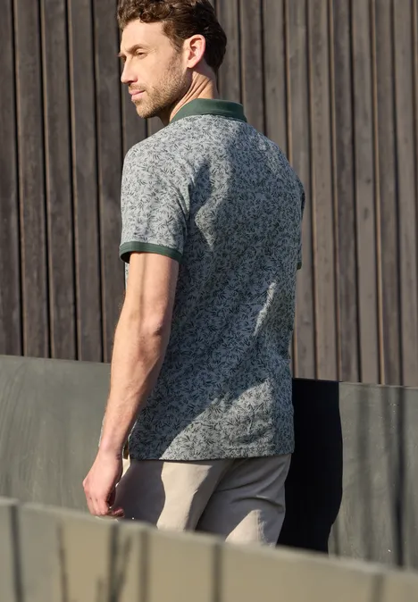 Kurzarm Oxford Poloshirt mit Print sea green Kurzarm Oxford Poloshirt mit Print sea green