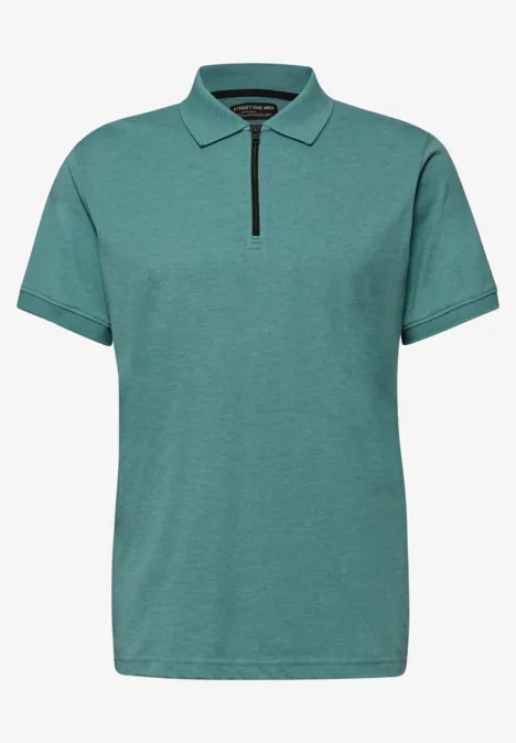 Kurzarm Poloshirt im Melange-Look caribbean green Kurzarm Poloshirt im Melange-Look caribbean green