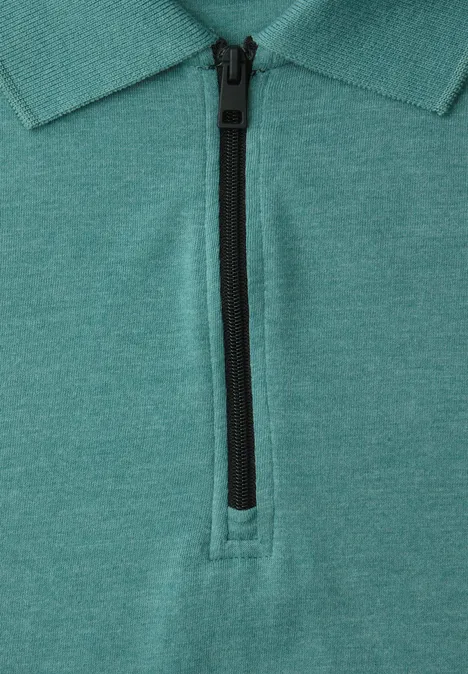 Kurzarm Poloshirt im Melange-Look caribbean green Kurzarm Poloshirt im Melange-Look caribbean green