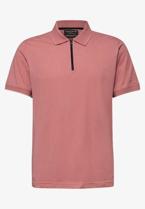 Kurzarm Poloshirt im Melange-Look sunrise red Kurzarm Poloshirt im Melange-Look sunrise red