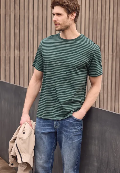 T-shirt à col rond et imprimé allover sea green