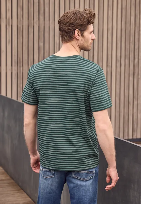 T-shirt à col rond et imprimé allover sea green