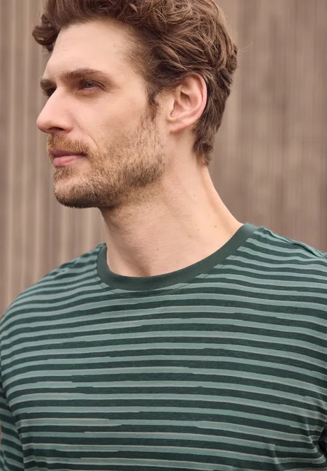 T-shirt à col rond et imprimé allover sea green