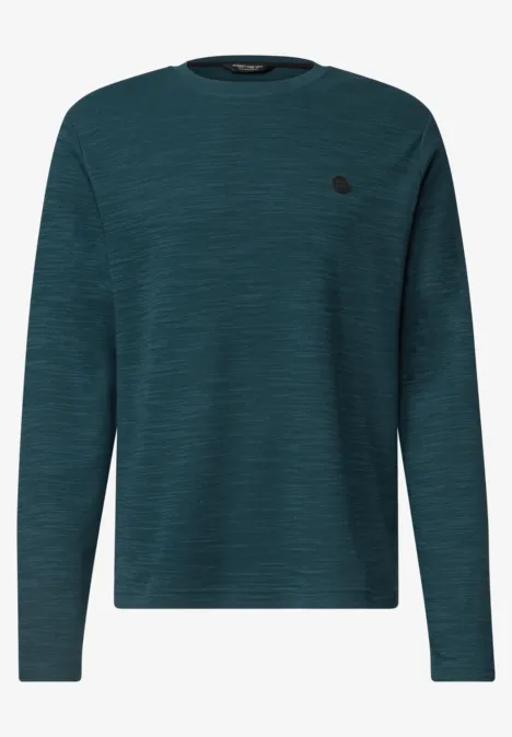 Pull vert foncé à col rond avec petit logo