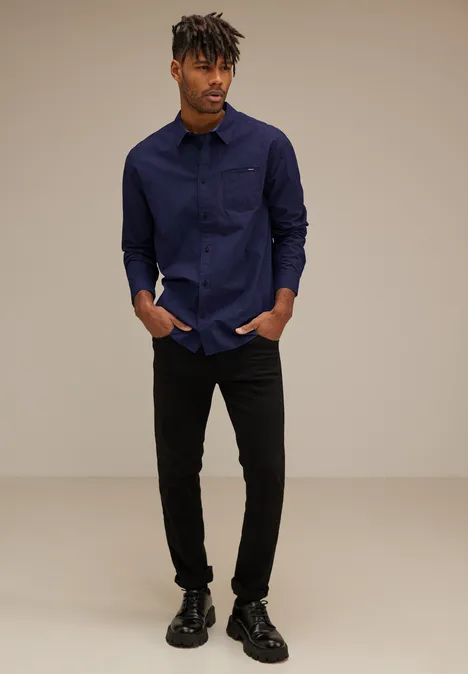 Cool katoenen overhemd brilliant true blue