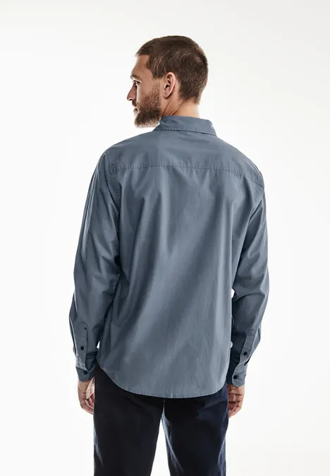 Popeline overhemd dust blue