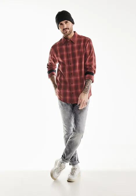 Geruit overhemd rusty red