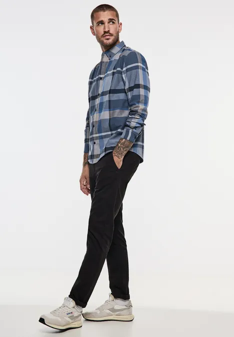 Overhemd met ruitpatroon dust blue