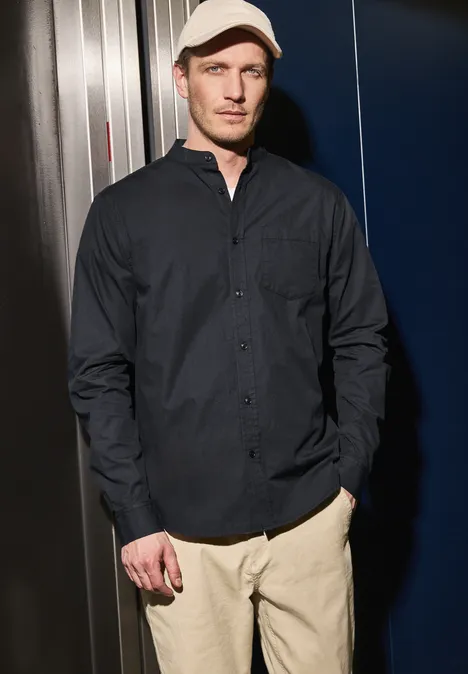 Chemise en popeline faded black
