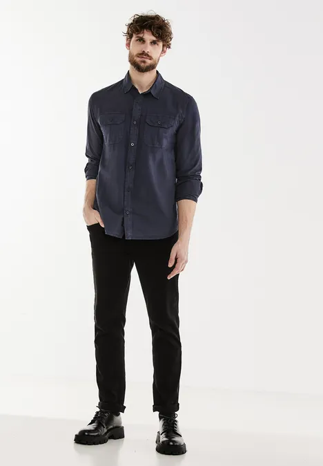 Chemise à l'aspect washed eclipse blue