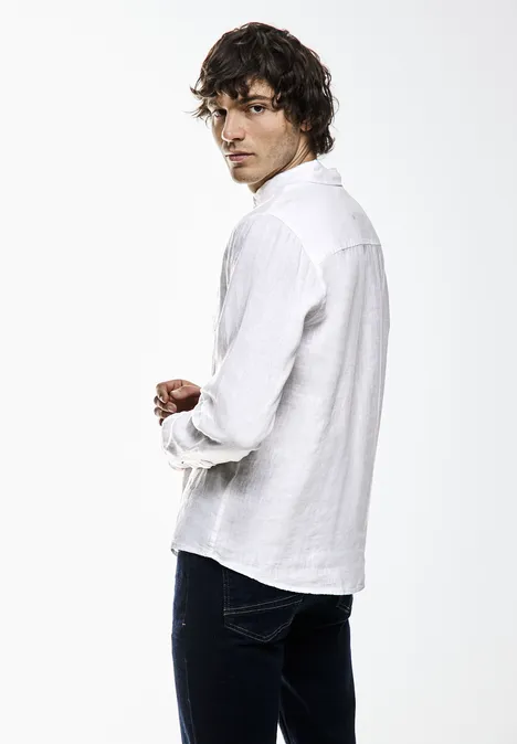 Button-down linnen overhemd White