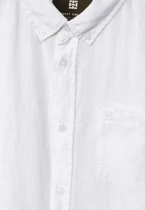 Button-down linnen overhemd White