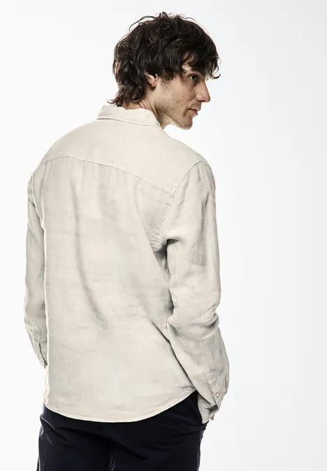 Button Down Leinenhemd beach stone