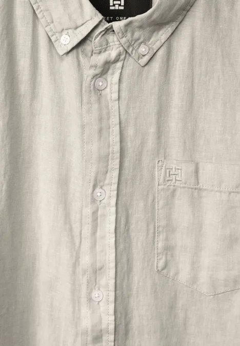 Button Down Leinenhemd beach stone