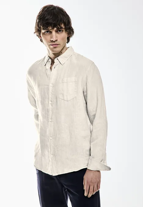 Button Down Leinenhemd beach stone