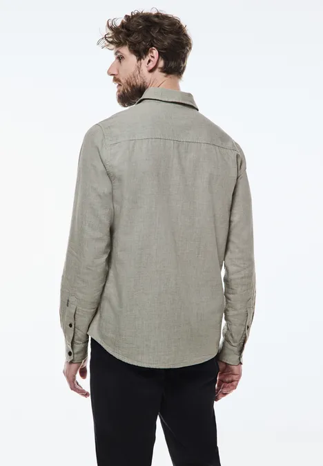 Overhemd met borstzak faded stone