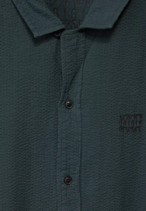 Chemisette en seersucker dark urban green
