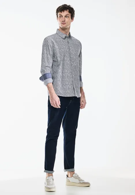 Overhemd met allover print harbour grey