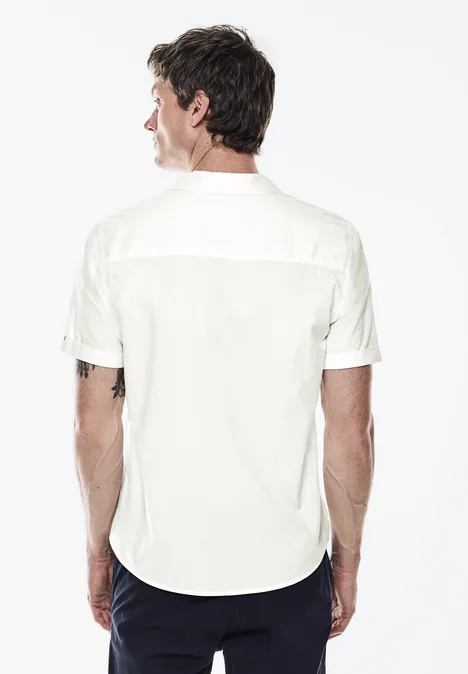 Chemise à rayures structurées pearl white