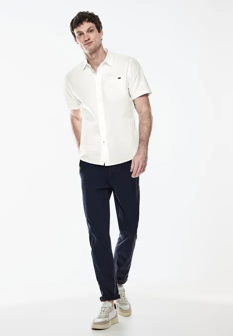 Chemise à rayures structurées pearl white