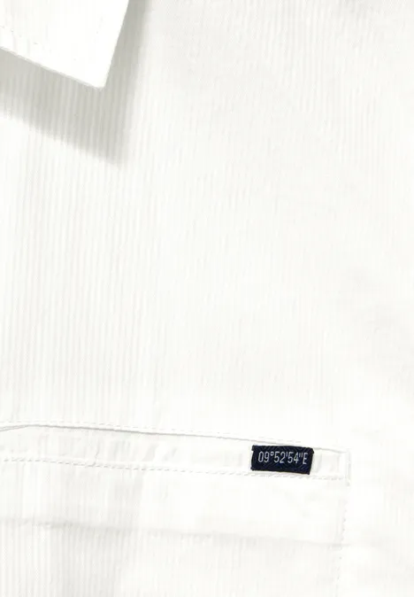 Chemise à rayures structurées pearl white