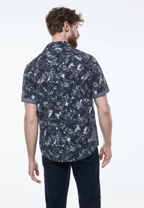 Chemise à imprimé all-over dark maritime blue