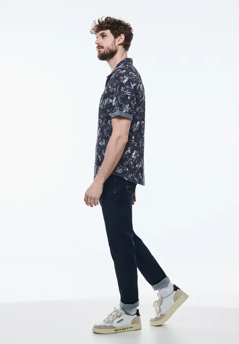Chemise à imprimé all-over dark maritime blue