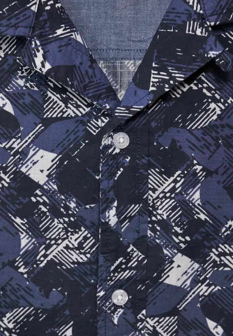 Chemise à imprimé all-over dark maritime blue