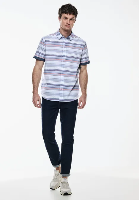 Chemise à rayures transversales dark maritime blue