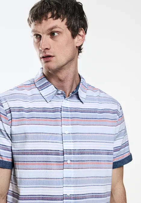 Chemise à rayures transversales dark maritime blue