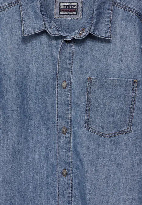 Denim overhemd light blue wash