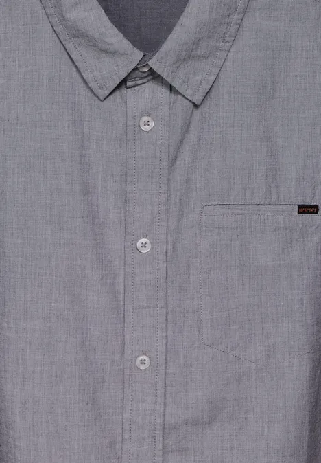 Chemise en coton à l'aspect chiné Black