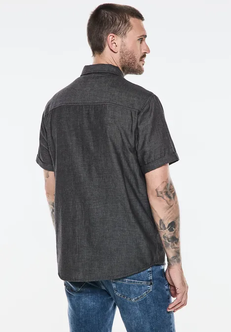 Two Color Struktur Hemd Black