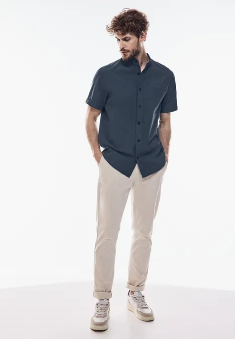 Chemise en popeline marine blue