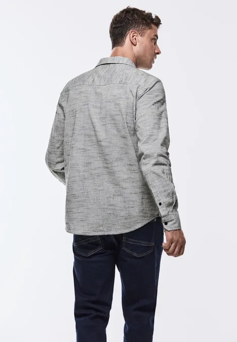 Hemd in Melange-Optik warm grey melange