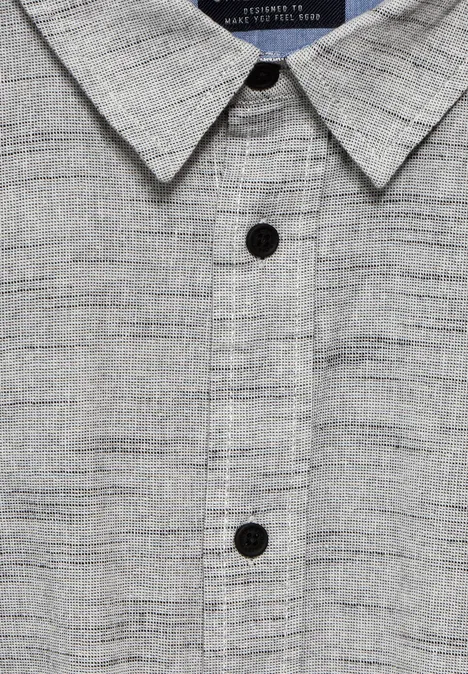 Hemd in Melange-Optik warm grey melange