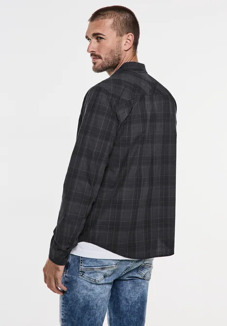 Kariertes Hemd Black