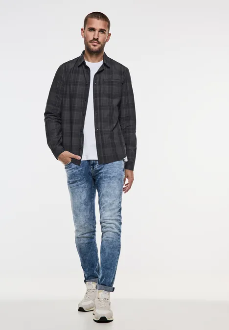 Kariertes Hemd Black