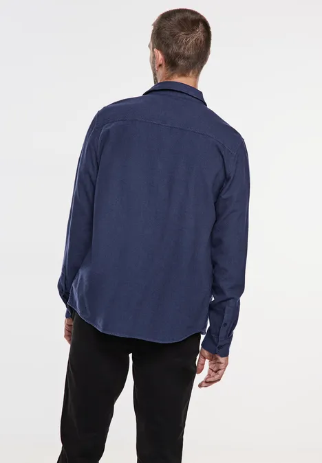 Hemd mit Struktur night blue