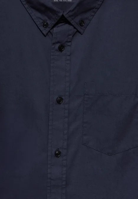 Popeline-Hemd eclipse blue
