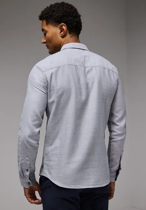 Strukturhemd im Slim Fit heavy grey